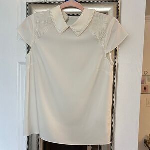 Ted Baker London Cream Blouse with Lace Detail